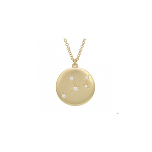 14K Yellow Gold Zodiac Constellation Necklace Virgo
