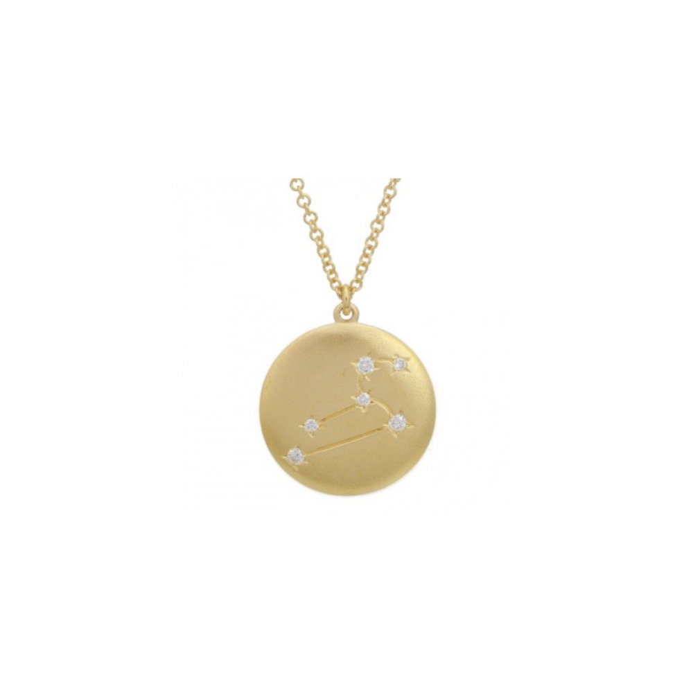14K Yellow Gold Zodiac Constellation Necklace Leo