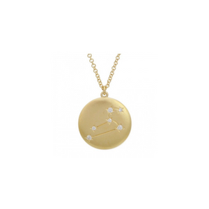 14K Yellow Gold Zodiac Constellation Necklace Leo