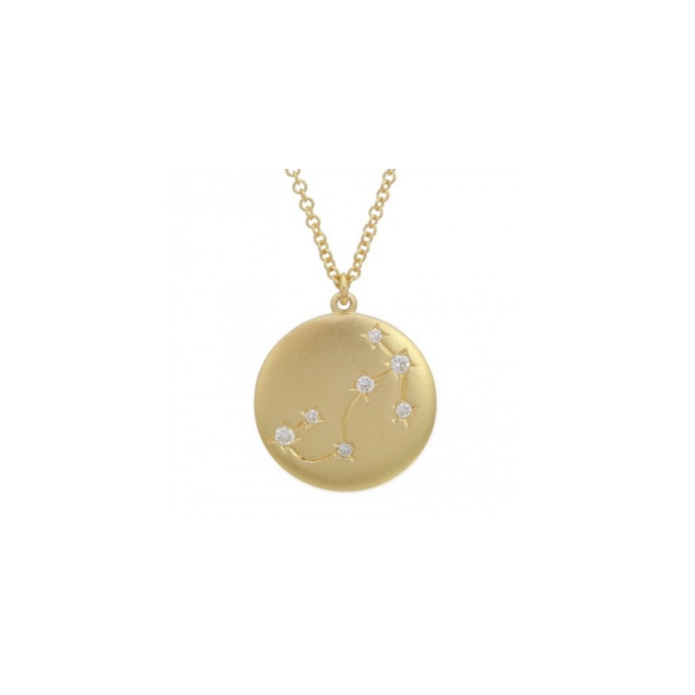 14K Yellow Gold Zodiac Constellation Necklace Scorpio