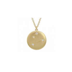 14K Yellow Gold Zodiac Constellation Necklace Pisces