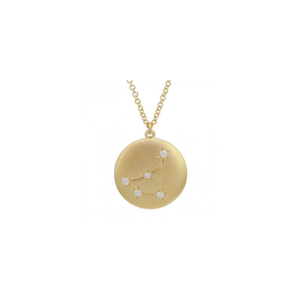 14K Yellow Gold Zodiac Constellation Necklace Capricorn