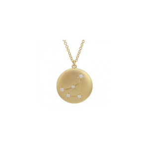 14K Yellow Gold Zodiac Constellation Necklace Capricorn