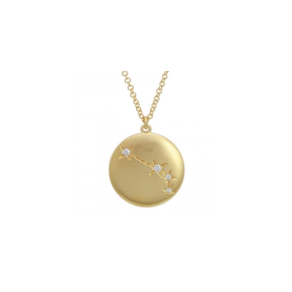 14K Yellow Gold Zodiac Constellation Necklace Aries