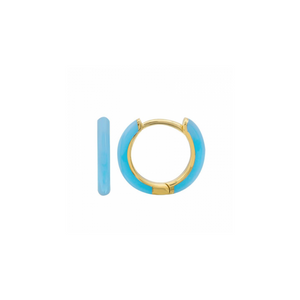 14K BRIGHT BLUE ENAMEL HUGGIES