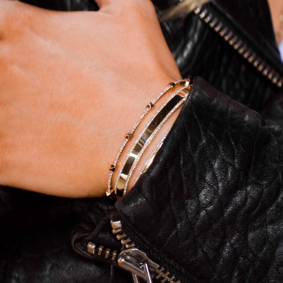 PYRAMID DIAMOND STUD BANGLE