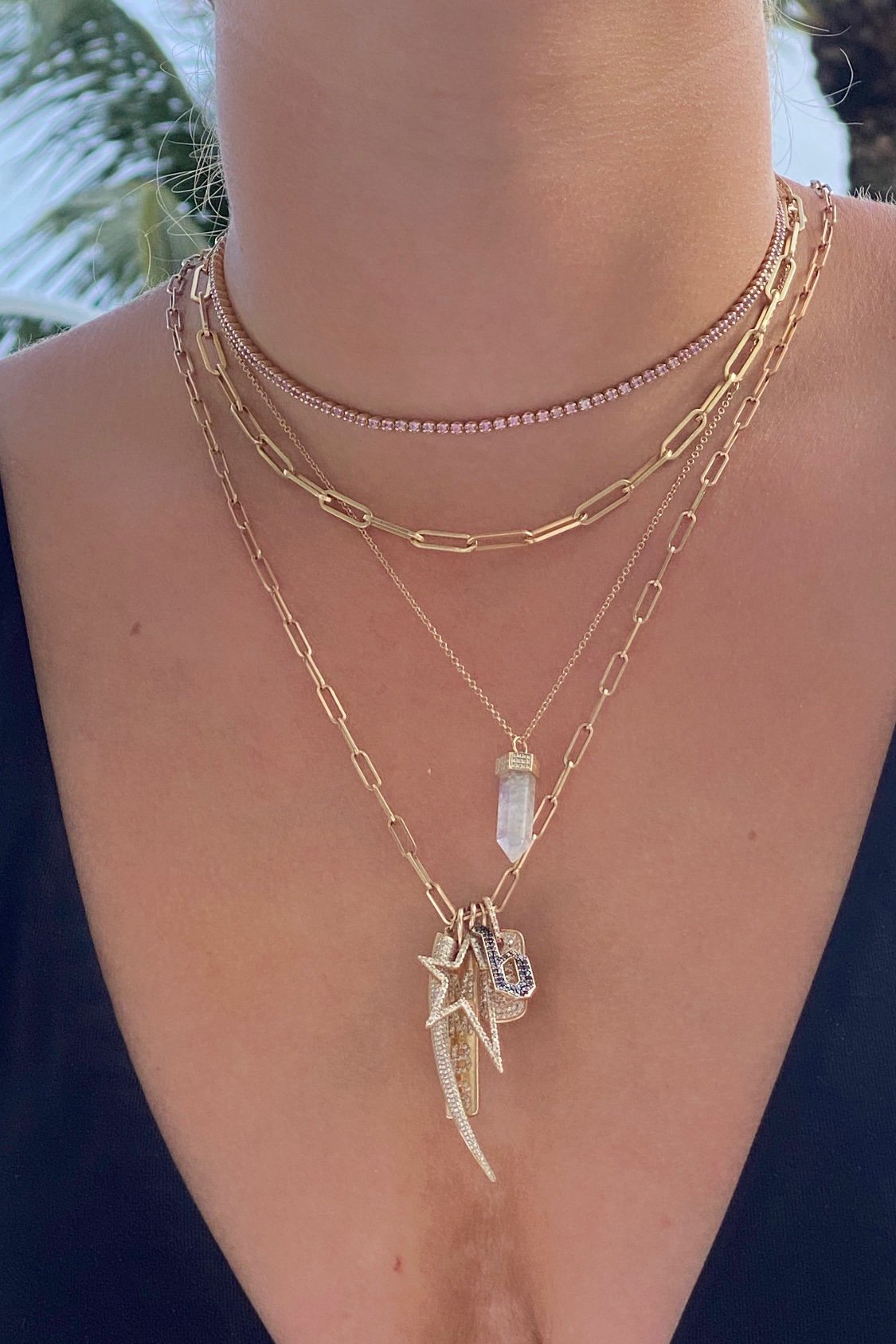 PINK SAPPHIRE TENNIS NECKLACE