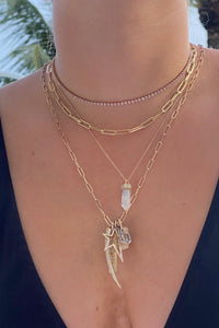 PINK SAPPHIRE TENNIS NECKLACE