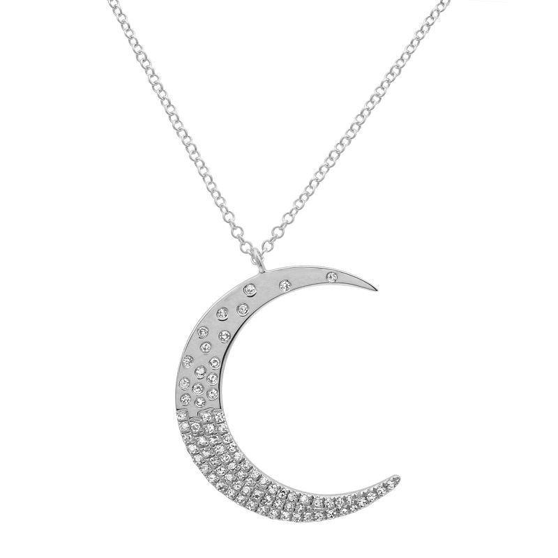 CELESTIAL SCATTERED DIAMOND MOON NECKLACE