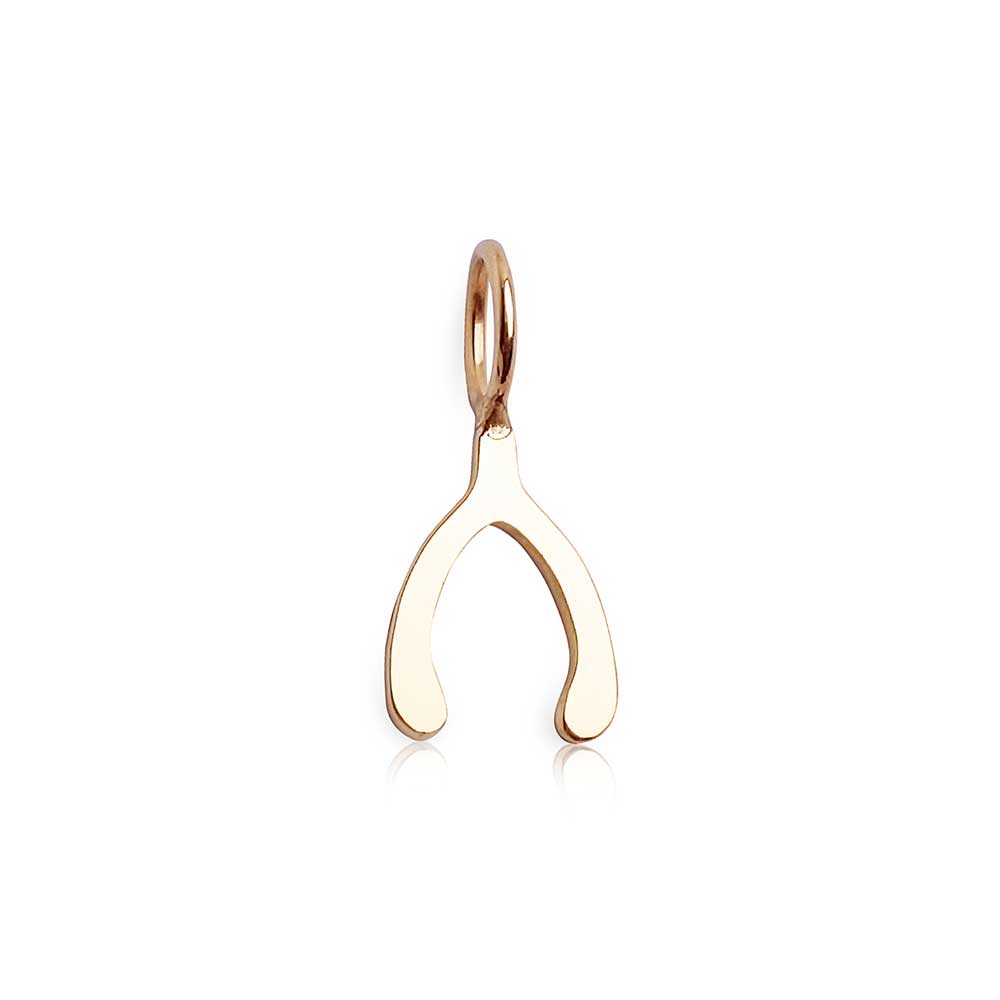 Solid Gold Wishbone Pendant