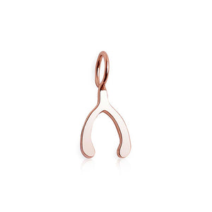 Solid Gold Wishbone Charm