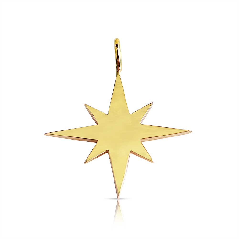 SOLID GOLD EIGHT POINT STAR CHARM