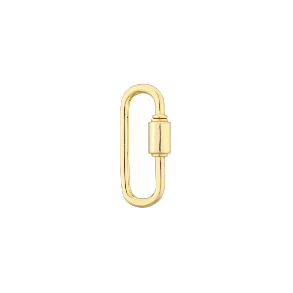 14k gold carabiner plain round