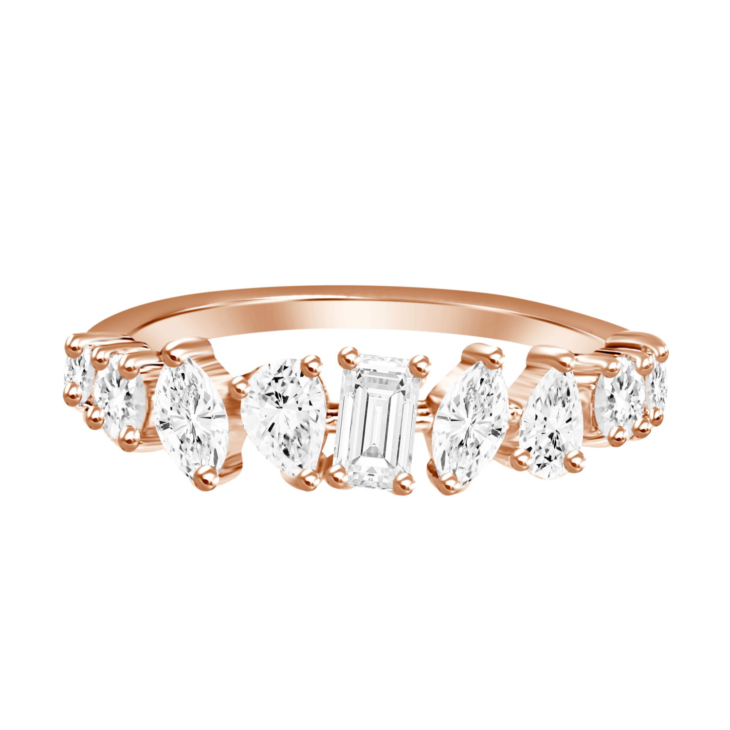 18K ROSE GOLD DIAMOND MISMATCHED BAND