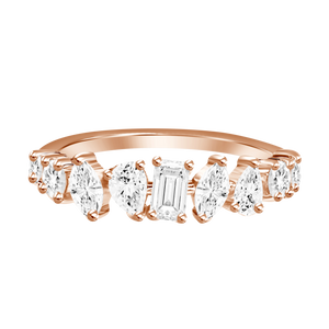 18K ROSE GOLD DIAMOND MISMATCHED BAND
