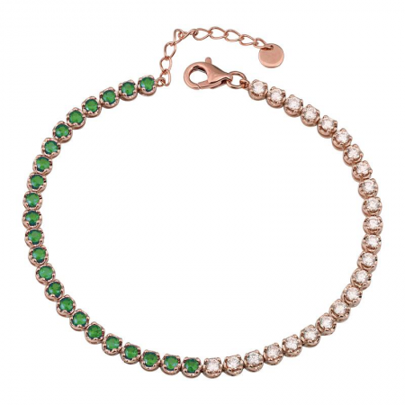 HALF EMERALD AND DIAMOND TENNIS BRACELET