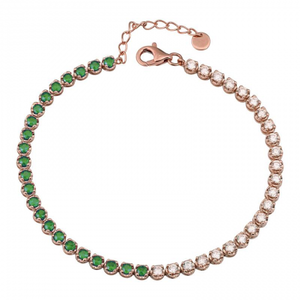 HALF EMERALD AND DIAMOND TENNIS BRACELET
