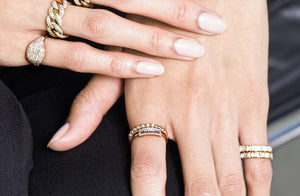 DIAMOND BEAD STACKING RING