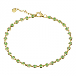 EMERALD BEZEL SET TENNIS BRACELET