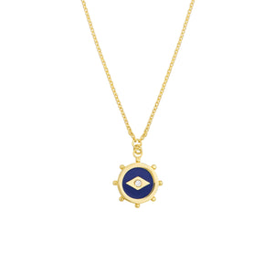 DIAMOND ENAMEL EVIL EYE NECKLACE