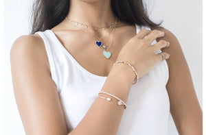 SMALL LAPIS LAZUL AND LARGE TURQUOISE HEART NECKLACE