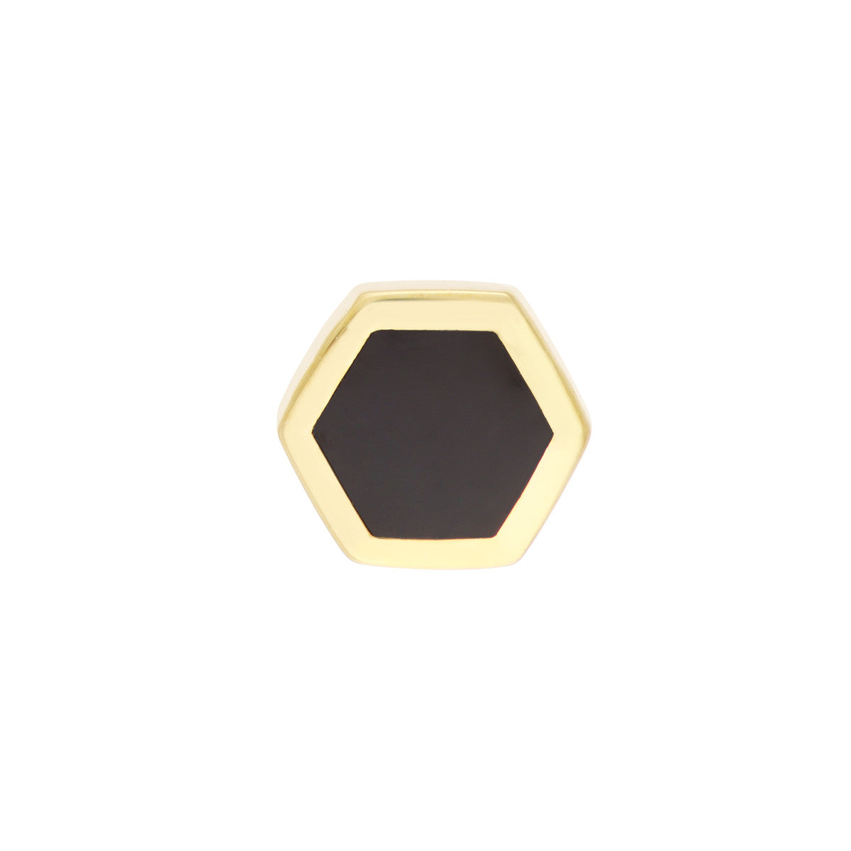 14K GOLD ENAMEL HEXAGONAL STUD EARRINGS