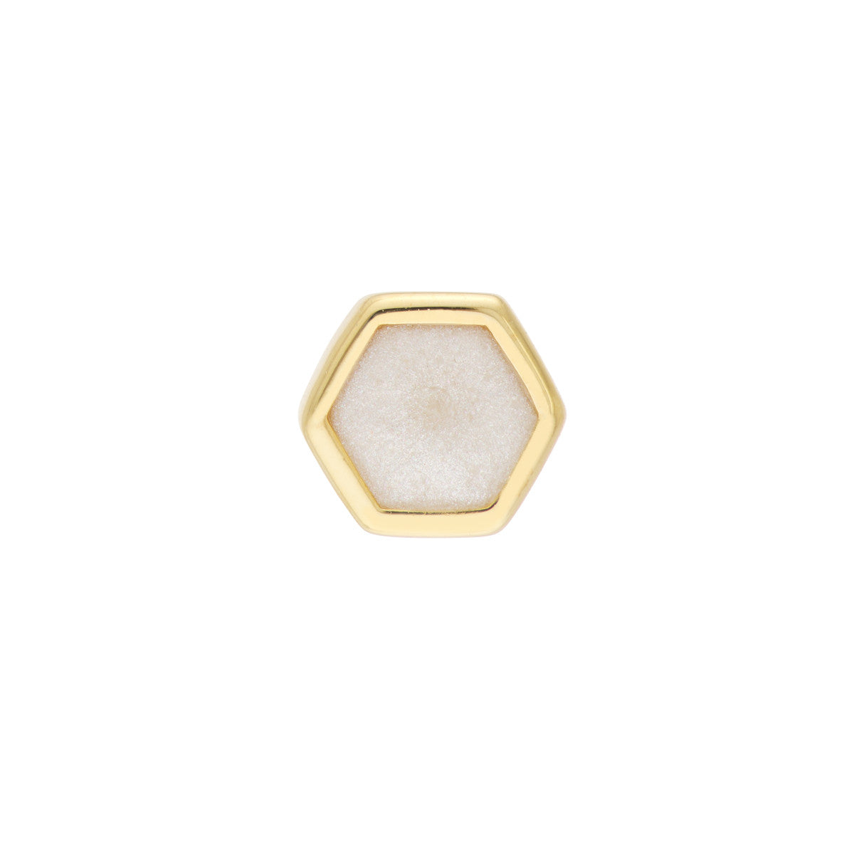 14K GOLD ENAMEL HEXAGONAL STUD EARRINGS