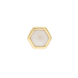 14K GOLD ENAMEL HEXAGONAL STUD EARRINGS