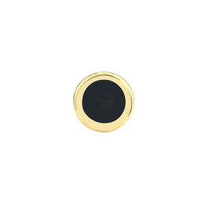 14K GOLD ENAMEL ROUND STUD EARRINGS