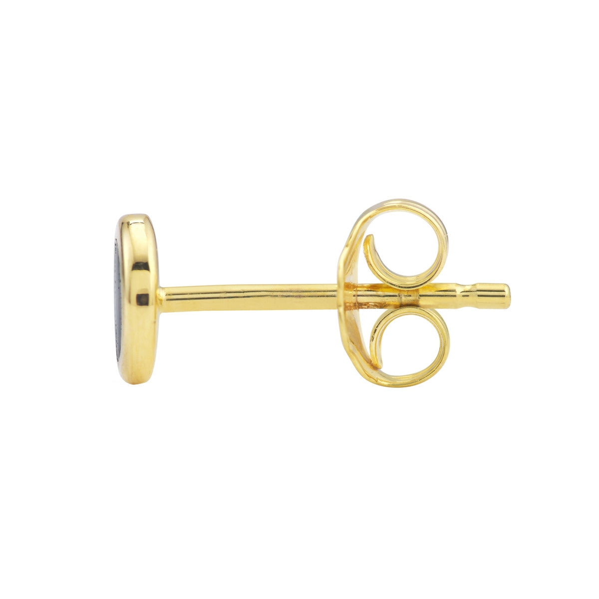 14K GOLD ENAMEL ROUND STUD EARRINGS