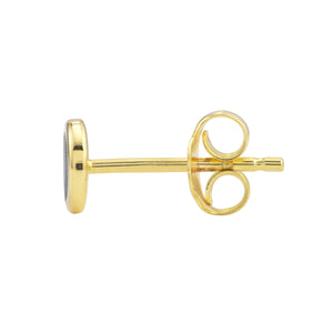 14K GOLD ENAMEL ROUND STUD EARRINGS