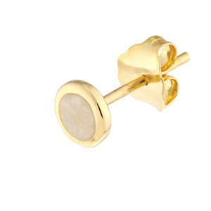 14K GOLD ENAMEL ROUND STUD EARRINGS
