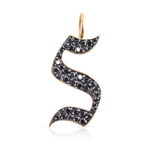 BLACK DIAMOND GOTHIC LETTER CHARM