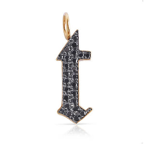 Diamond Gothic letter T charm 